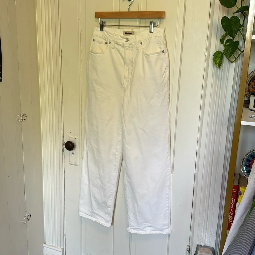 Madewell The Perfect Vintage Wide-Leg Crop Jean in Tile White - Picture 3 of 10